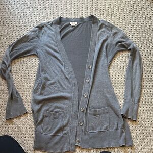 Mossimo Super Light Weight Gray Button-Up Women's Sweater
